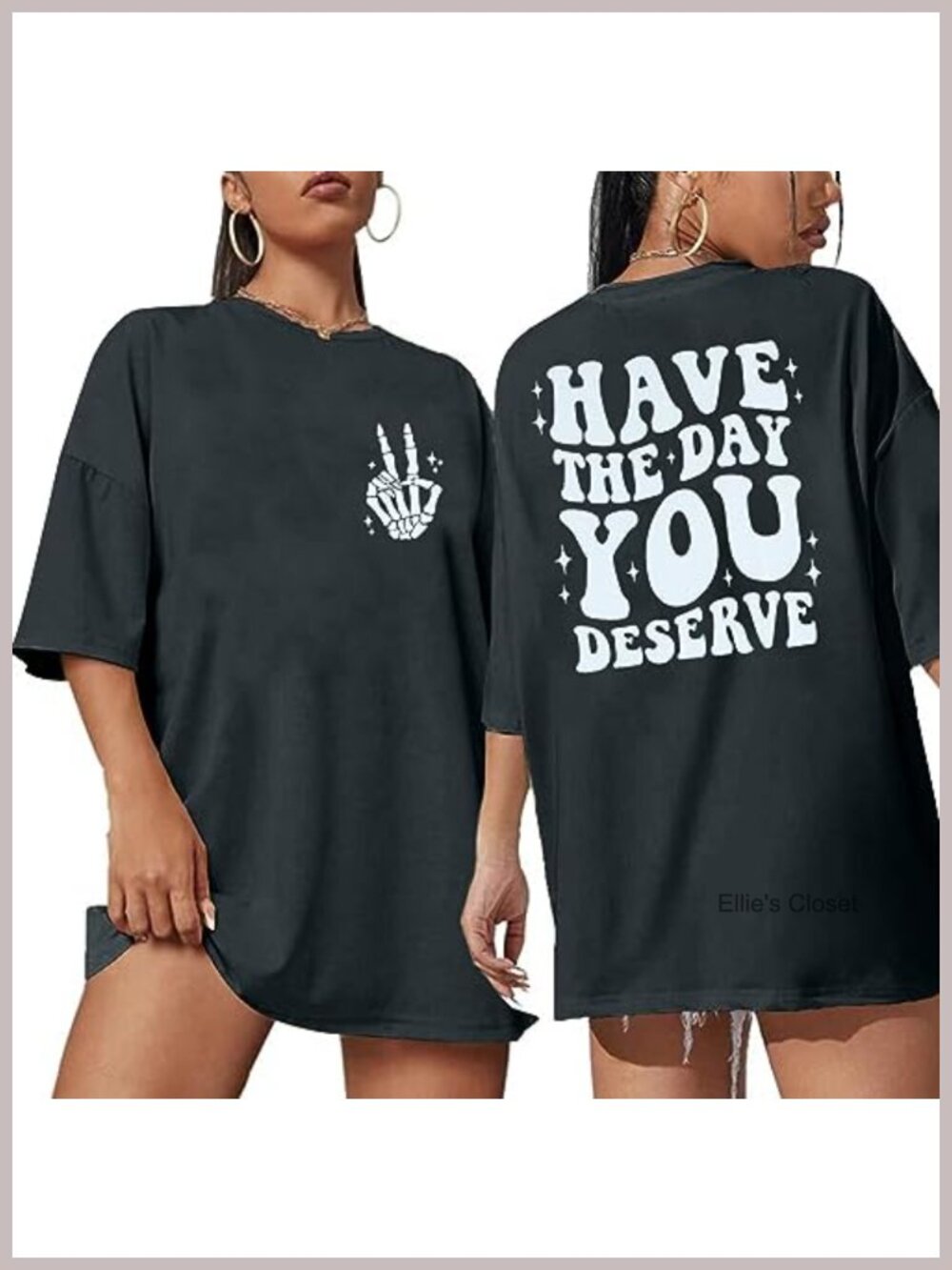 Oversized Women's Funny Skeleton Graphic Tee Casual Crew Neck Short Sleeve